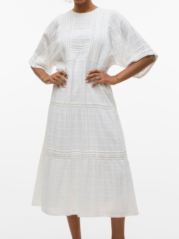 Product VESTIDO MAXI TEJIDO BERTINE-Snow White - Image 1