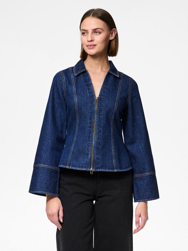 Product TOP FLORAL - Medium Blue Denim - Image 1
