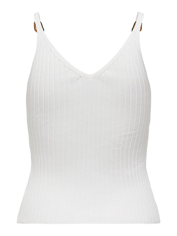 Product TOP ACANALADO CON HEBILLA METÁLICA THELMA-Cloud Dancer Detail:Gold - Image 5