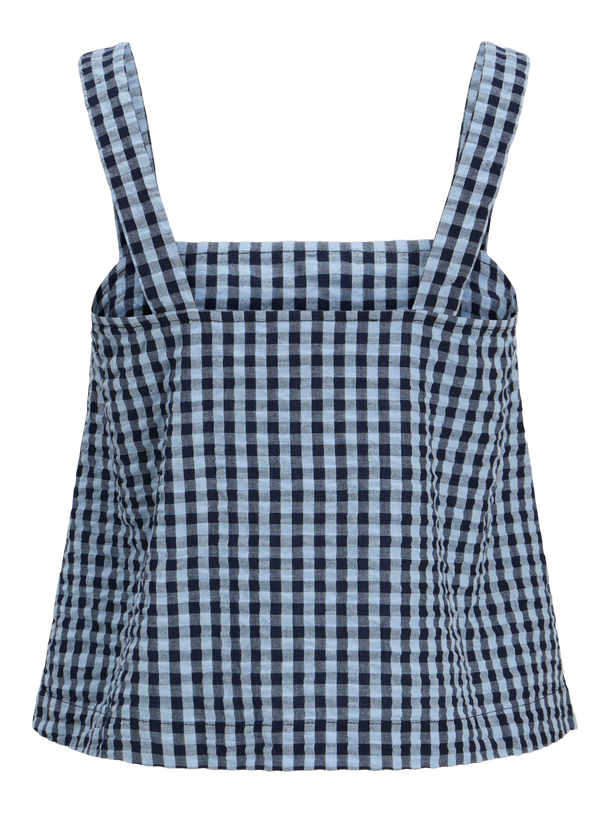 Product TOP CON ESCOTE CUADRADO PETRA-Skyway Checks:Peacoat - Image 2