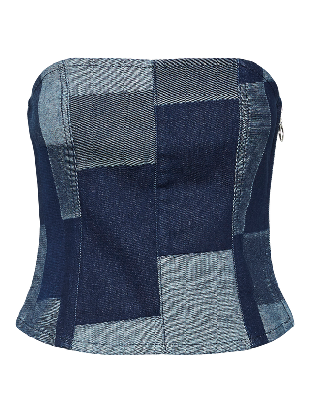 Product TOP SHERIDAN  - Light Blue Denim AOP:PATCHWORK - Image 1
