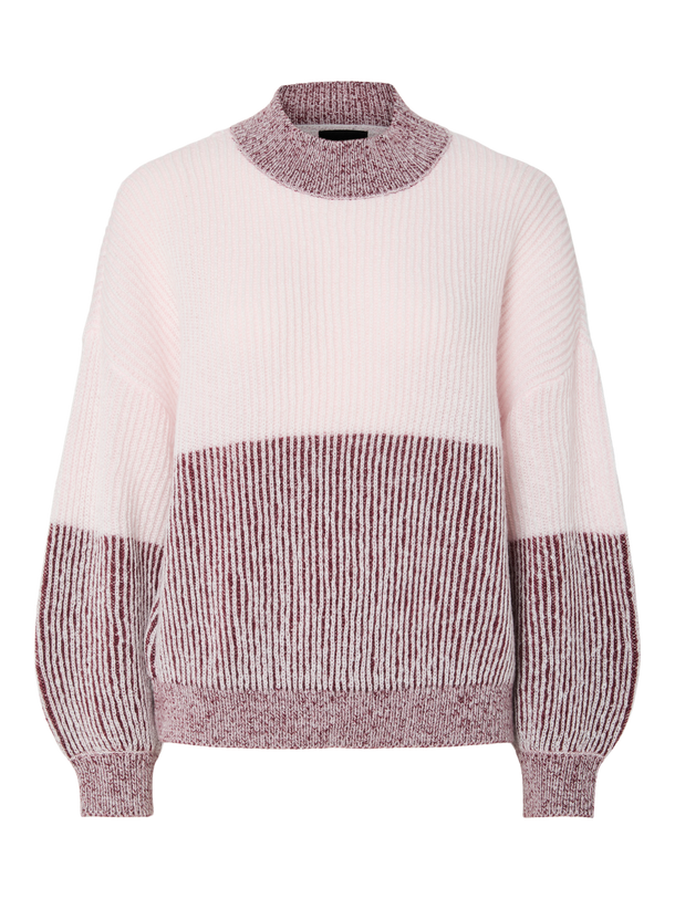Product SWEATER NELLA - Tawny Port Detail:Pink-a-boo colorblock - Image 4