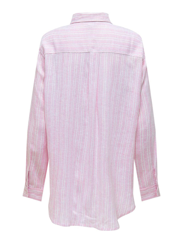 Product CAMISA LINO TOKYO-Pastel Lavender Stripes:CLOUD DANCER - Image 2