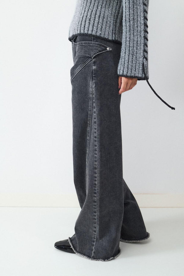 Product JEAN WIDE LEG BMK-Dark Grey Denim - Image 4