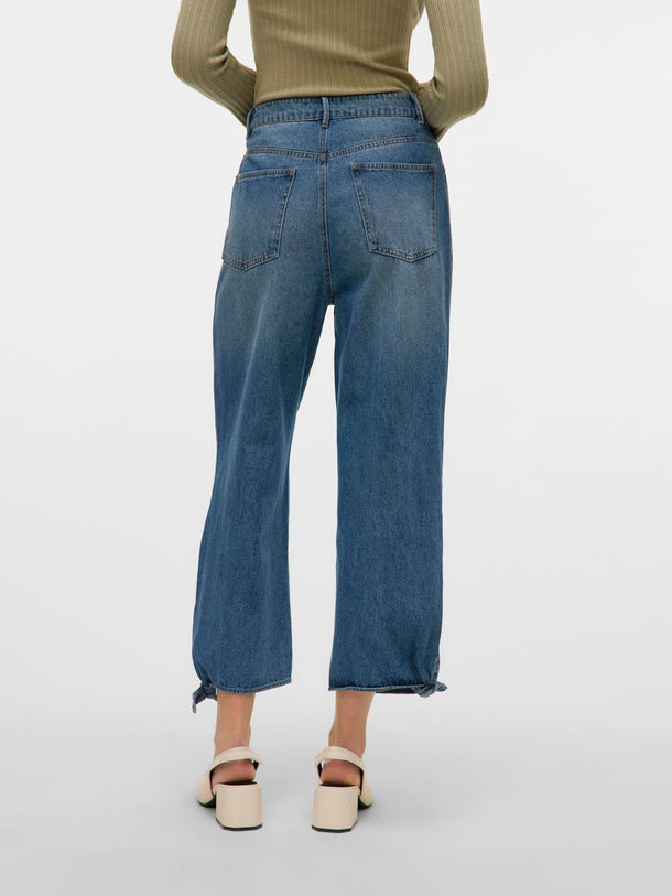 Product JEAN WIDE CROPPED TIRO ALTO KATHY-Medium Blue Denim - Image 3