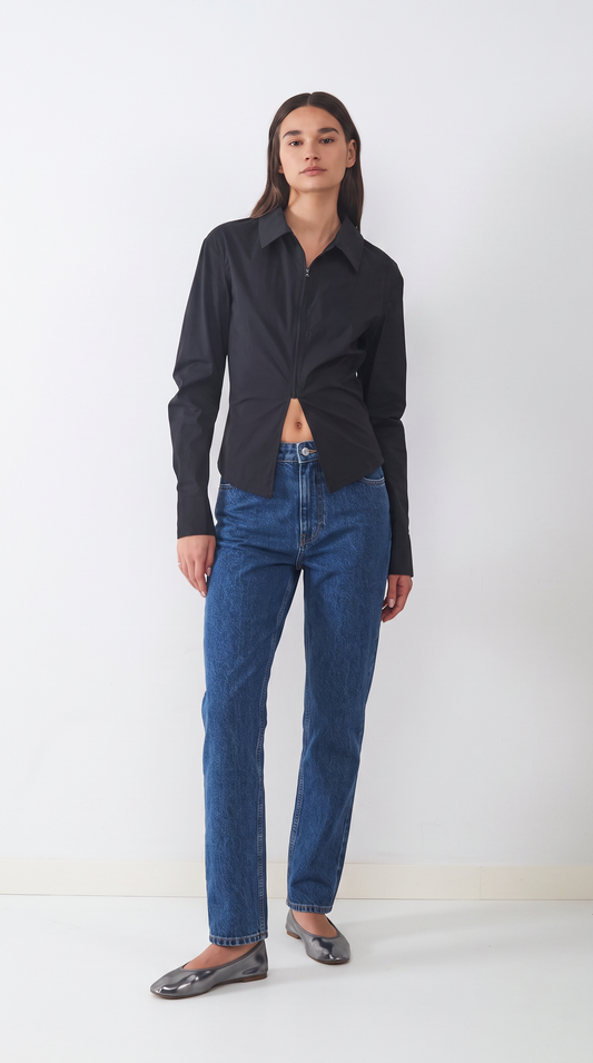 JEAN MOM TIRO ALTO MARGA-Medium Blue Denim