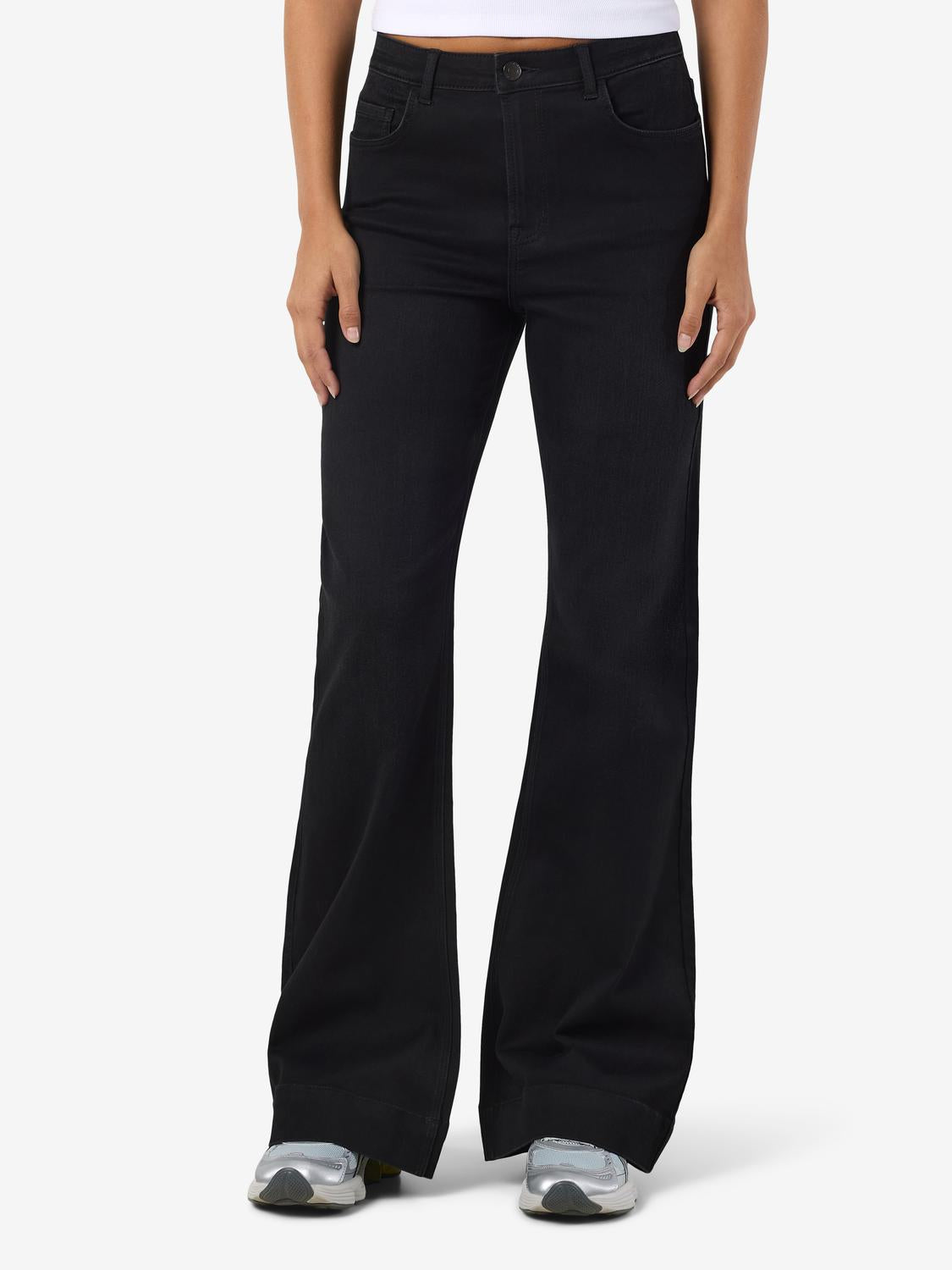 JEAN FLARE TIRO ALTO ROOXY - Black Denim