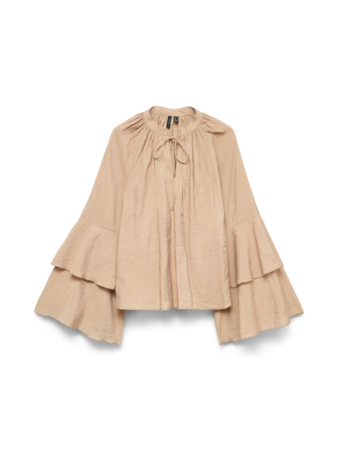 BLUSA CLARA FRILL DETAIL - SILVER MINK -Silver Mink