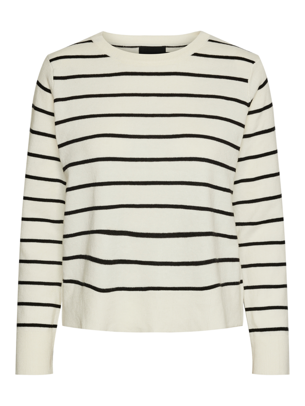 Product SWEATER JOY - Cloud Dancer Stripes:BLACK - Image 1