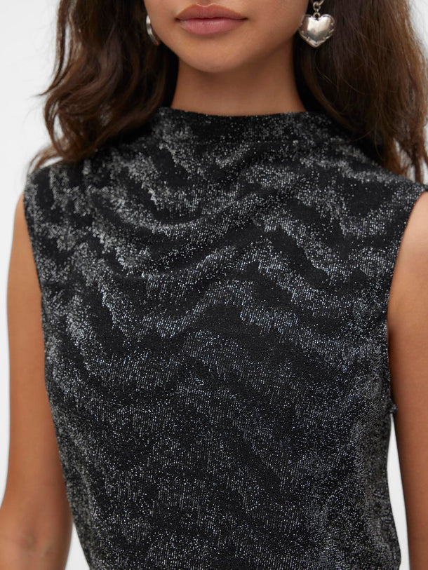 Product TOP LUCY - Black Detail:SILVER LUREX - Image 6
