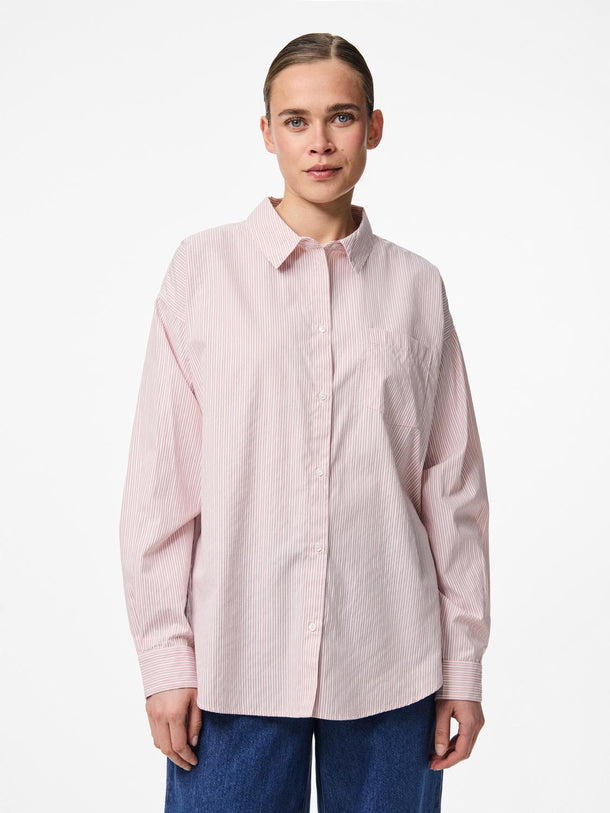 Product CAMISA POPELÍN EMME-Bright White Stripes:High Risk Red + Pink-A-Boo - Image 3