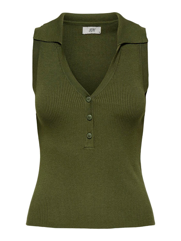 Product TOP TEJIDO CON CUELLO CAMISERO NANNA-Capulet Olive - Image 1