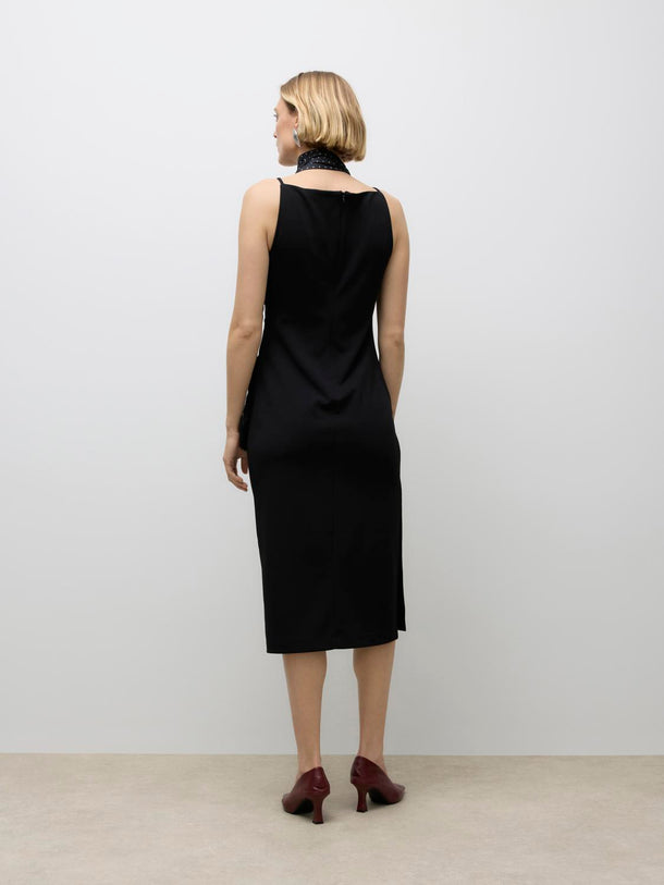 Product VESTIDO MIDI CON TAJO SAGE-Black - Image 4