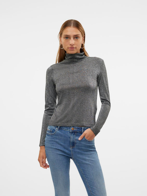 Product TOP SARAH  - Black Detail:SILVER LUREX - Image 1