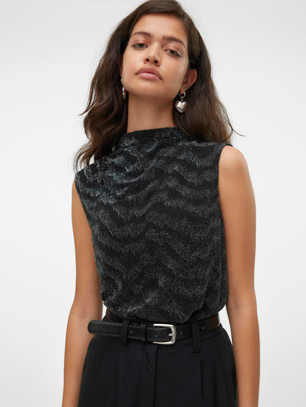 Product TOP LUCY - Black Detail:SILVER LUREX - Image 5