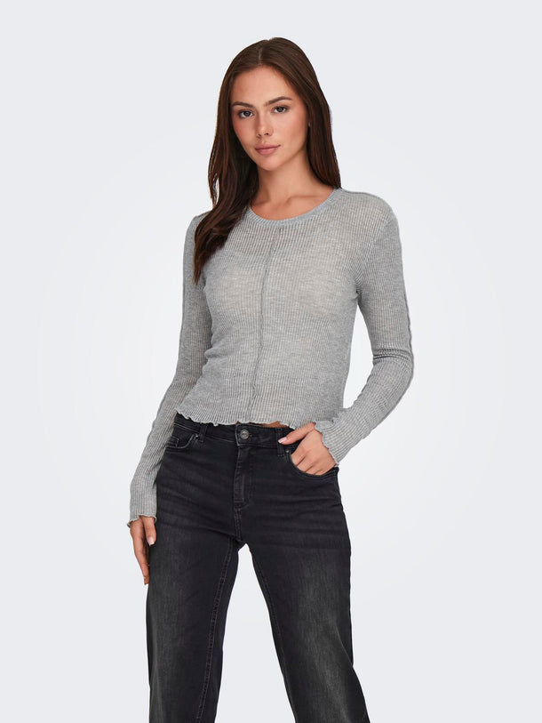Product TOP DIMA - Light Grey Melange Detail:Stitch (lgm) - Image 1