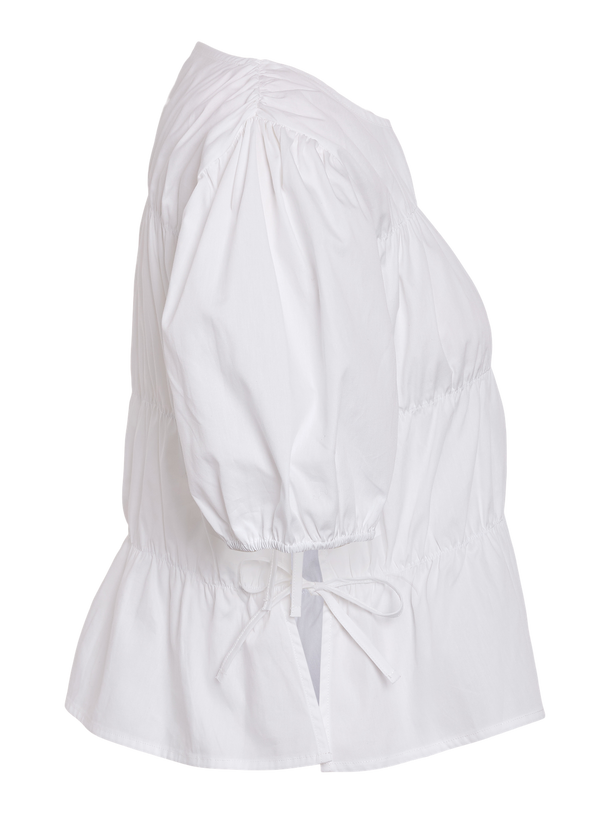 Product BLUSA POPELÍN CON MANGAS GLOBO LEA-Bright White - Image 2