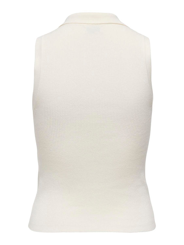 Product TOP TEJIDO CON CUELLO CAMISERO NANNA-Cloud Dancer - Image 2