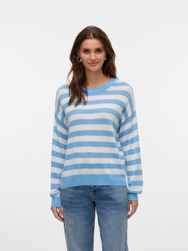Product SWEATER NEWLEXSUN - Airy Blue Detail:W. SNOW WHITE - Image 1