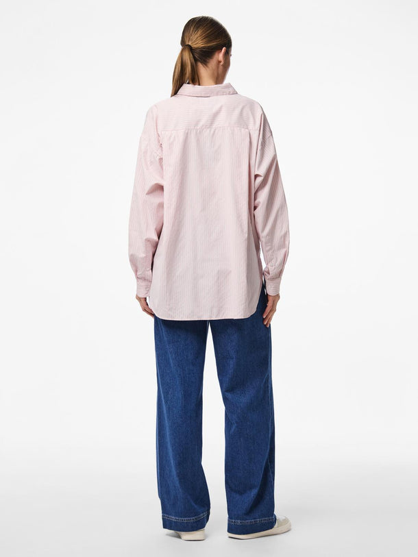 Product CAMISA POPELÍN EMME-Bright White Stripes:High Risk Red + Pink-A-Boo - Image 5