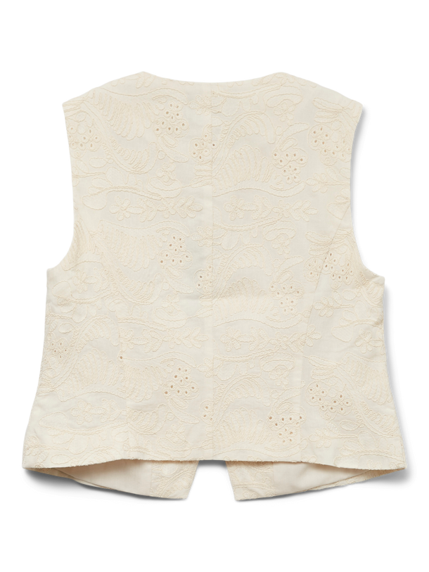 Product TOP SASTRERO DE PUNTILLÉ ELINE-Cloud Dancer Detail:EMBROIDERY ANGLAIS AS OFFER CUT - Image 5