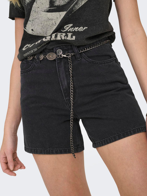 Product SHORT DENIM WESTERN CON CINTURÓN VEGA-Washed Black - Image 3