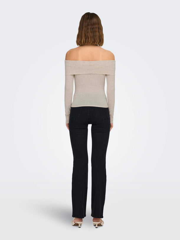 Product TOP FAYOLA - Oatmeal Detail:MELANGE - Image 3