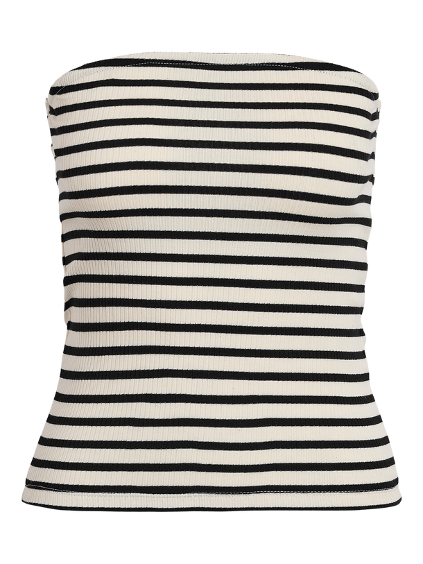 Product TOP RHEA - Snow White Stripes:BLACK - Image 1