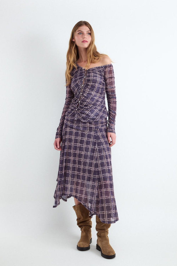 Product TOP ASIMÉTRICO CUADROS BMK-Purple Hebe - Image 5