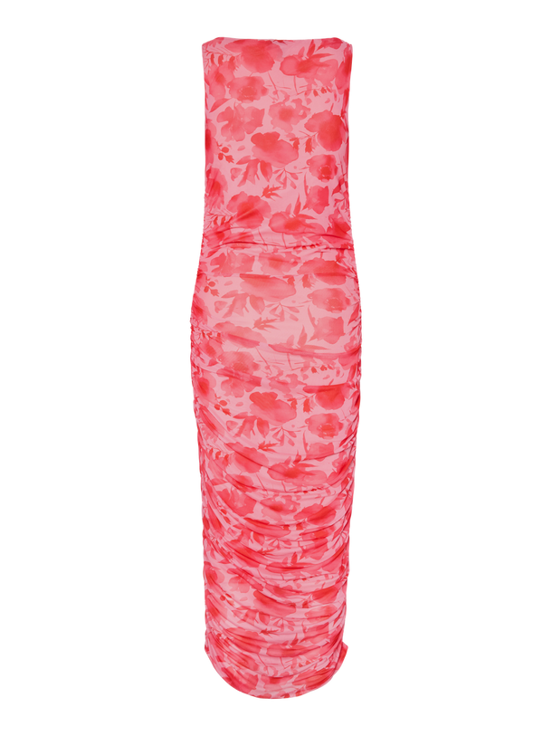 Product VESTIDO CUELLO BOTE ESTAMPADO ALLY-Pink Tulle AOP:Flowers - Image 5