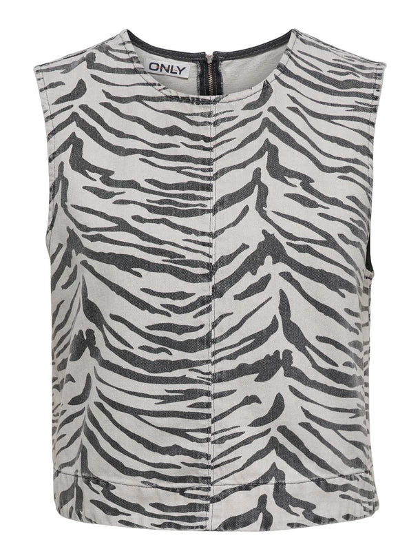 Product TOP DORSI  - Light Grey Denim Print:ZEBRA - Image 4