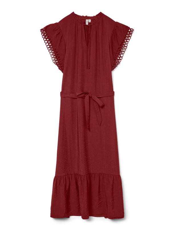 Product VESTIDO MIDI MANGAS CALADAS FLAVIA-Syrah - Image 1
