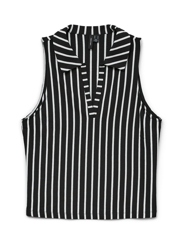 Product TOP TEJIDO CUELLO CAMISERO INGE-Black Stripes:WHITE VERTICAL - Image 1