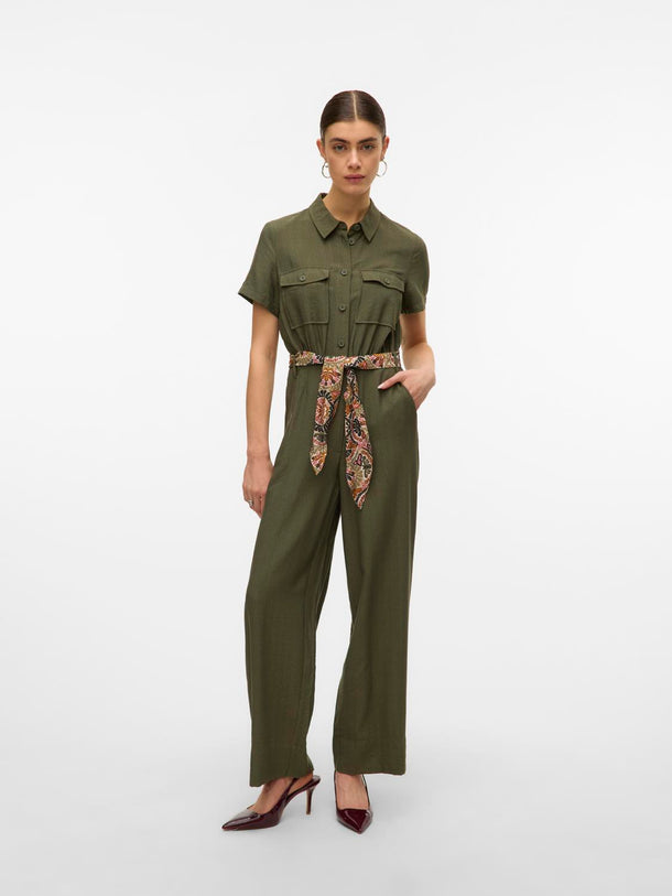 Product MONO CON CINTURÓN FLEUR-Grape Leaf Detail:Belt in Mermaid AOP Florence - Image 2